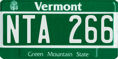 VT license plate NTA266