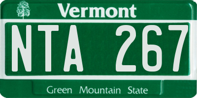 VT license plate NTA267