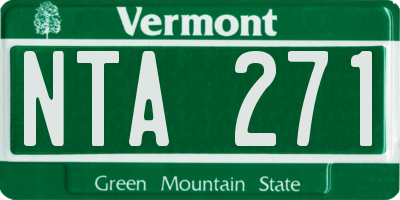 VT license plate NTA271