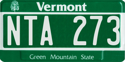 VT license plate NTA273