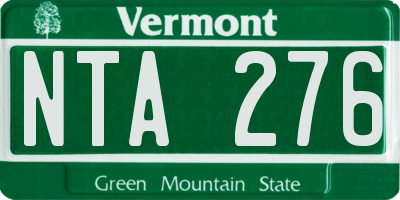 VT license plate NTA276