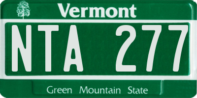 VT license plate NTA277
