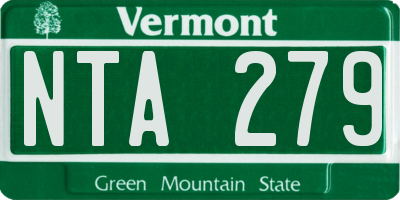 VT license plate NTA279