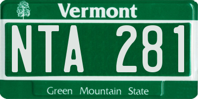 VT license plate NTA281