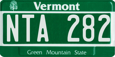 VT license plate NTA282