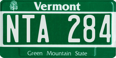 VT license plate NTA284