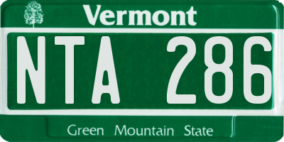 VT license plate NTA286