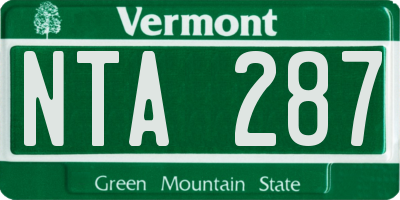 VT license plate NTA287