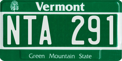 VT license plate NTA291
