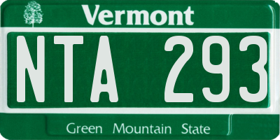 VT license plate NTA293