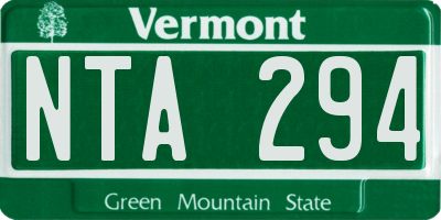 VT license plate NTA294