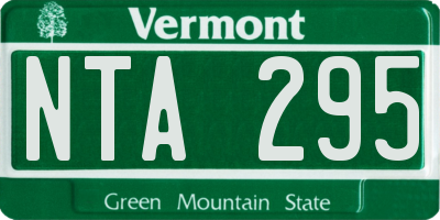 VT license plate NTA295