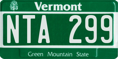 VT license plate NTA299