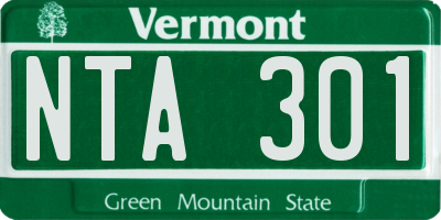 VT license plate NTA301