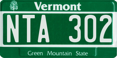 VT license plate NTA302
