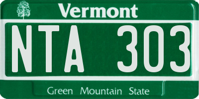 VT license plate NTA303
