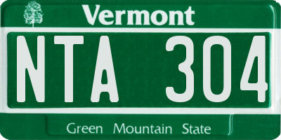 VT license plate NTA304
