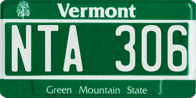 VT license plate NTA306