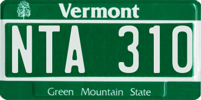 VT license plate NTA310