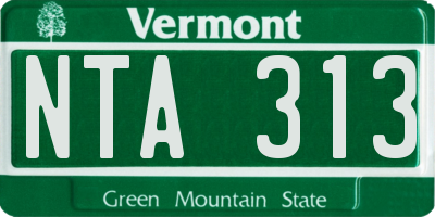 VT license plate NTA313