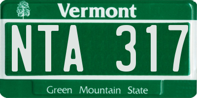 VT license plate NTA317