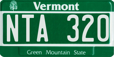 VT license plate NTA320