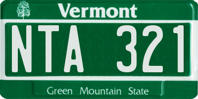 VT license plate NTA321