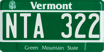 VT license plate NTA322
