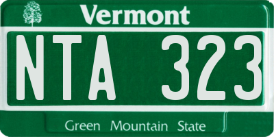 VT license plate NTA323