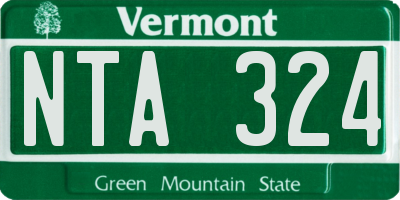 VT license plate NTA324