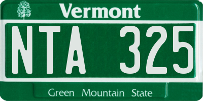 VT license plate NTA325
