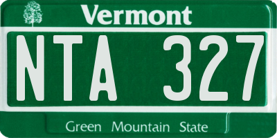 VT license plate NTA327