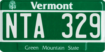 VT license plate NTA329