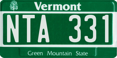 VT license plate NTA331