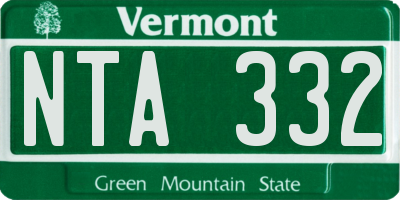 VT license plate NTA332