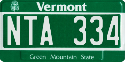 VT license plate NTA334