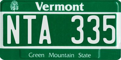 VT license plate NTA335