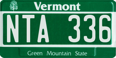 VT license plate NTA336