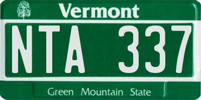 VT license plate NTA337