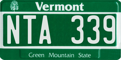 VT license plate NTA339