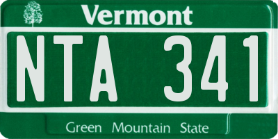 VT license plate NTA341