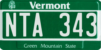 VT license plate NTA343