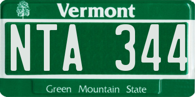 VT license plate NTA344
