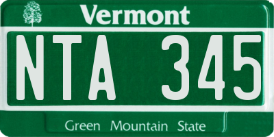 VT license plate NTA345