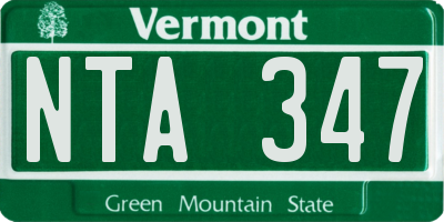 VT license plate NTA347