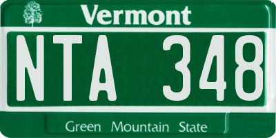 VT license plate NTA348