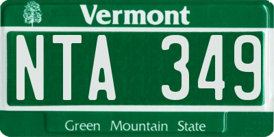 VT license plate NTA349
