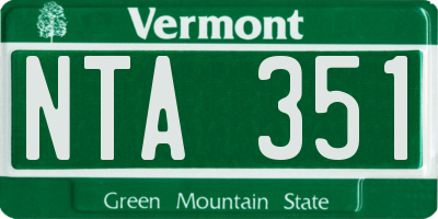 VT license plate NTA351