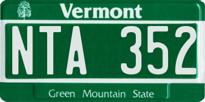 VT license plate NTA352