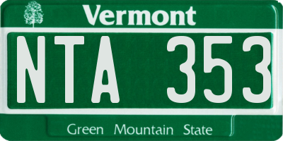 VT license plate NTA353